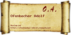 Ofenbecher Adolf névjegykártya